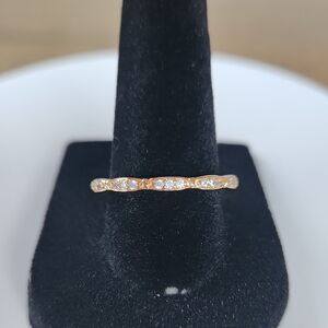 Pretty Bird Jewelry Rose Gold Plated Ring With CZ Stones